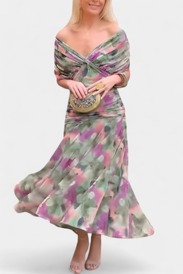 Celine - Elegante Off-Shoulder-Robe
