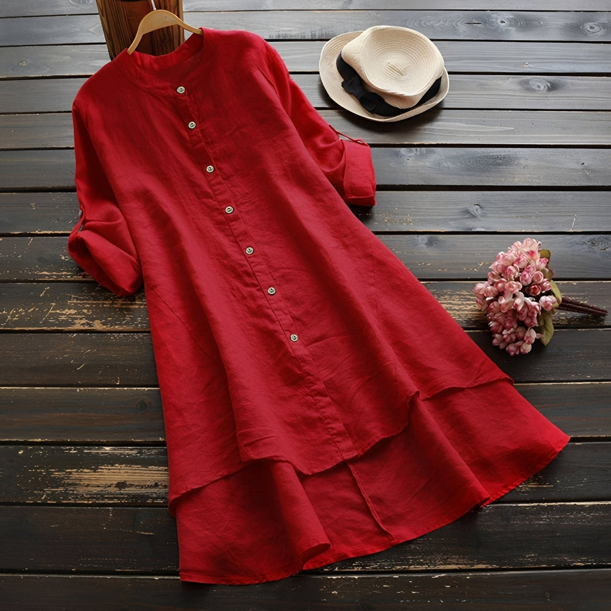 Mildred - Stilvolles Kleid mit Knöpfen