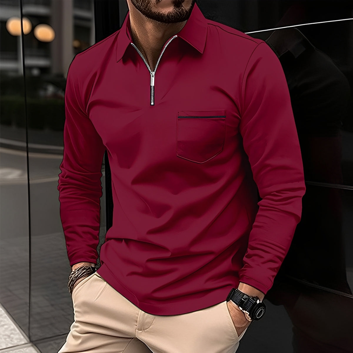 Jackson - Langarm-Poloshirt für Herren - Alltagsgebrauch