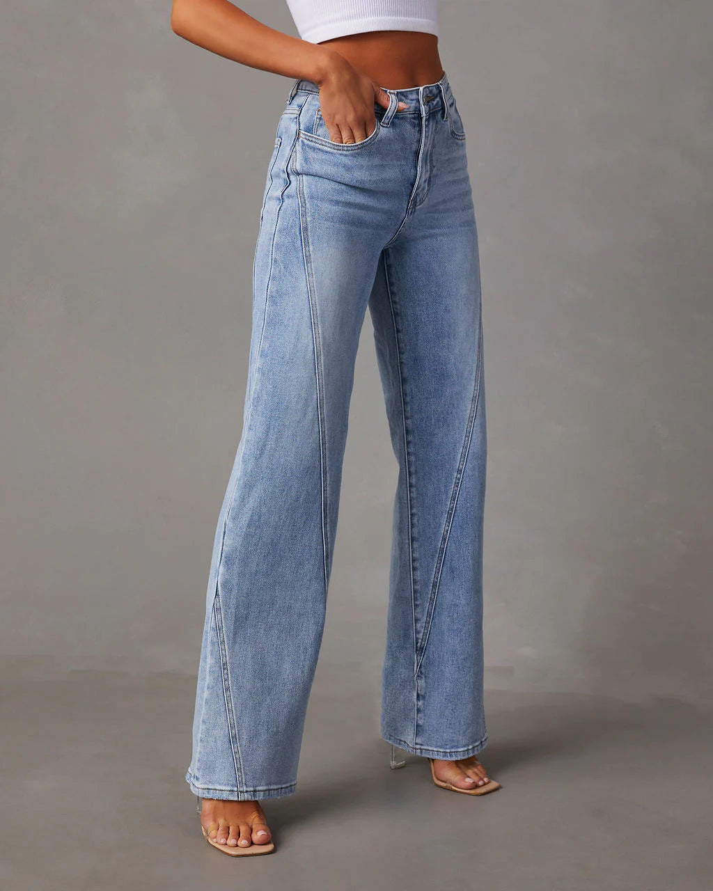 Rhian - Moderne, locker geschnittene Denim-Hose