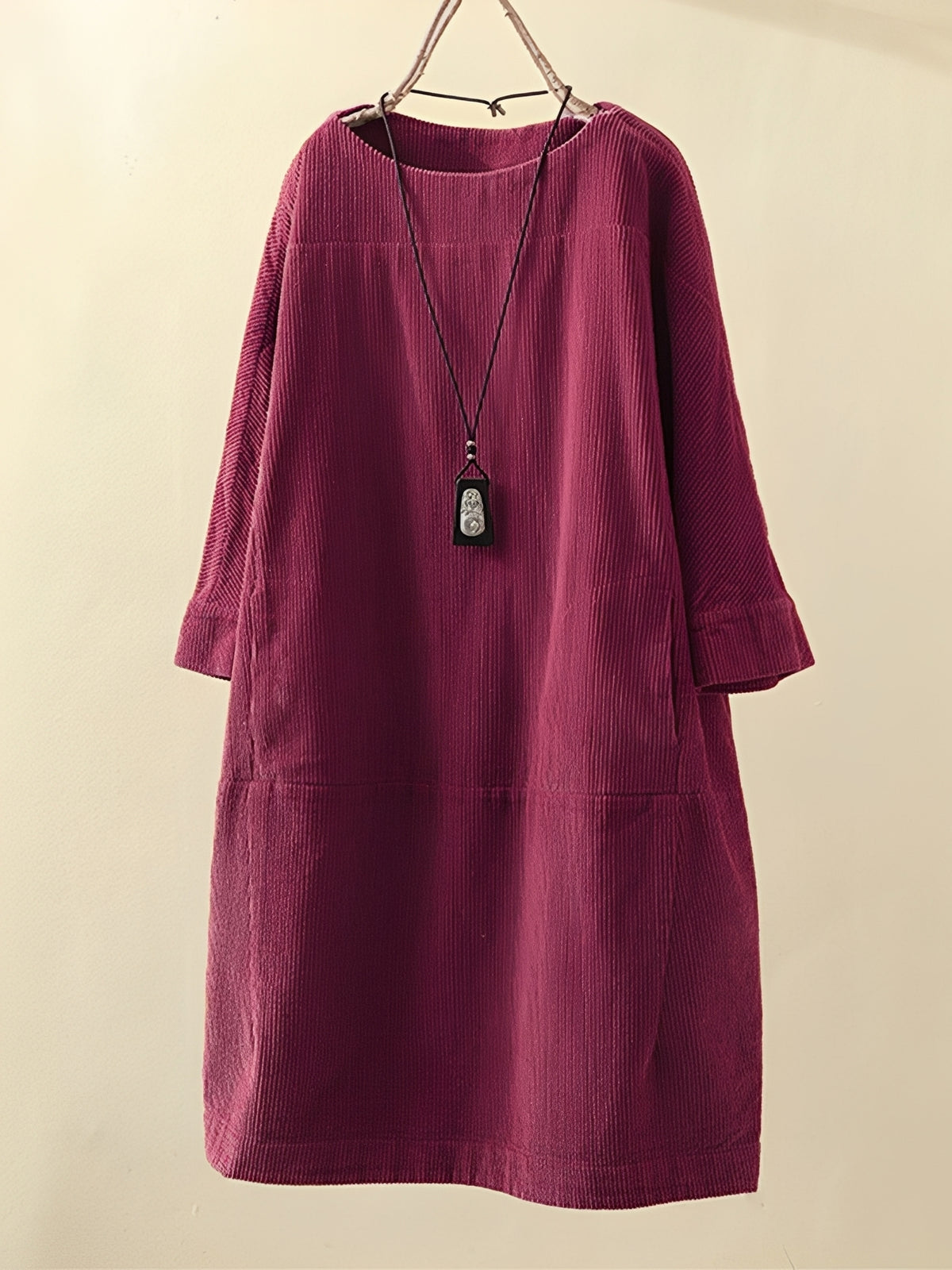 Ellen - Lockeres A-Linien-Kleid aus Cord für Damen