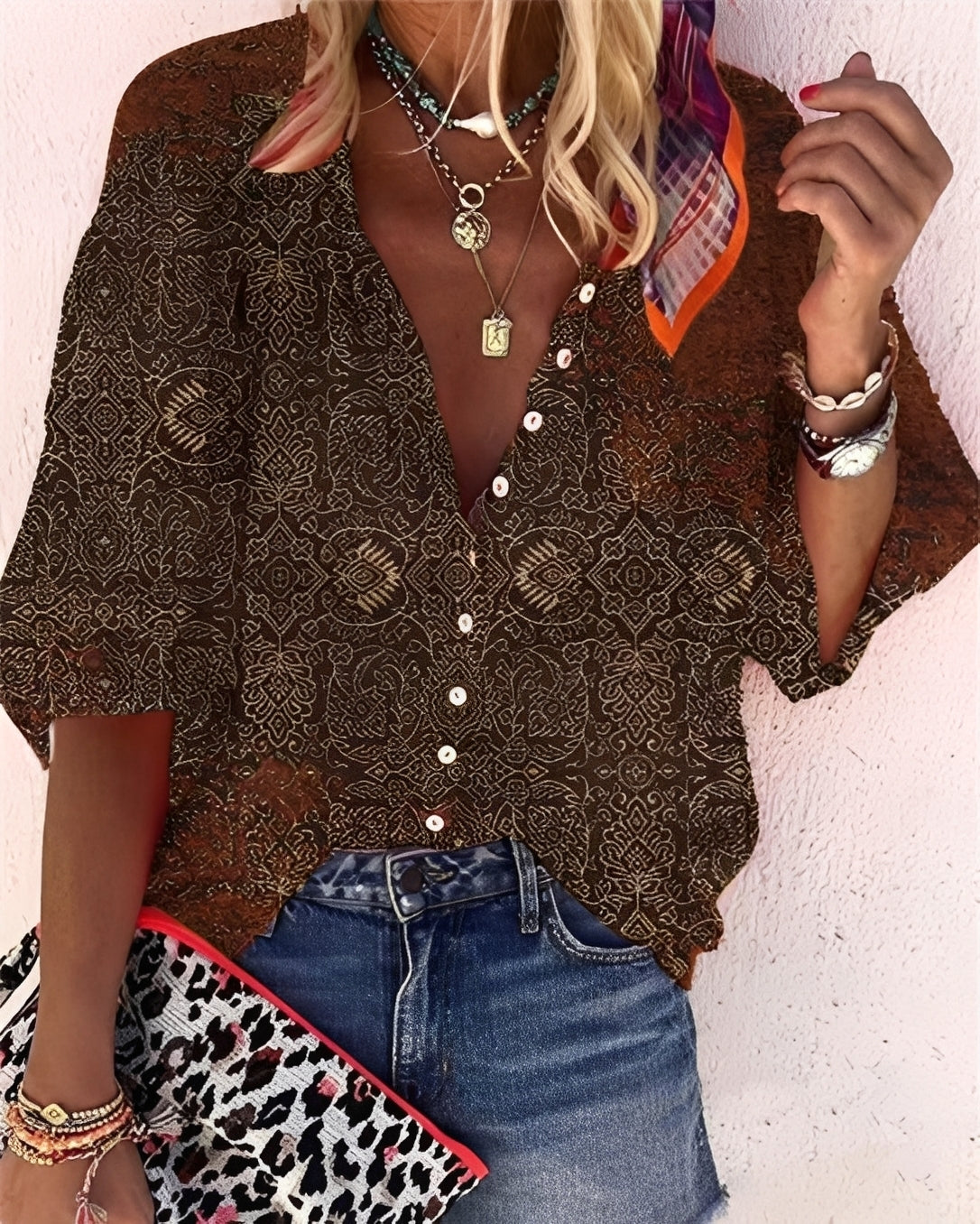 Darcie - Stilvolle, locker sitzende Bluse mit Print für Damen