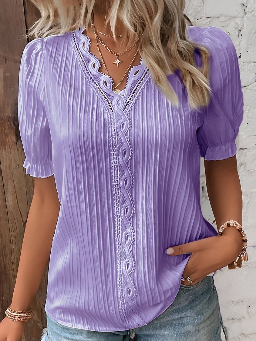 Kristina - Trendige Bluse mit V-Ausschnitt für Damen