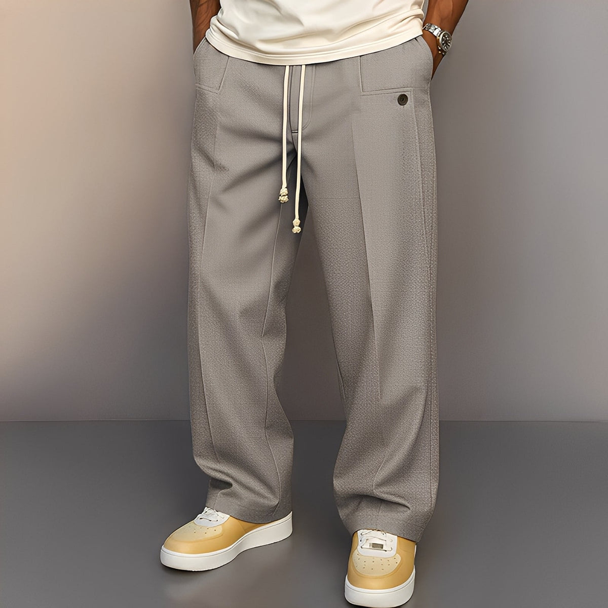 Henri - Weite Herrenhose mit Kordelzug