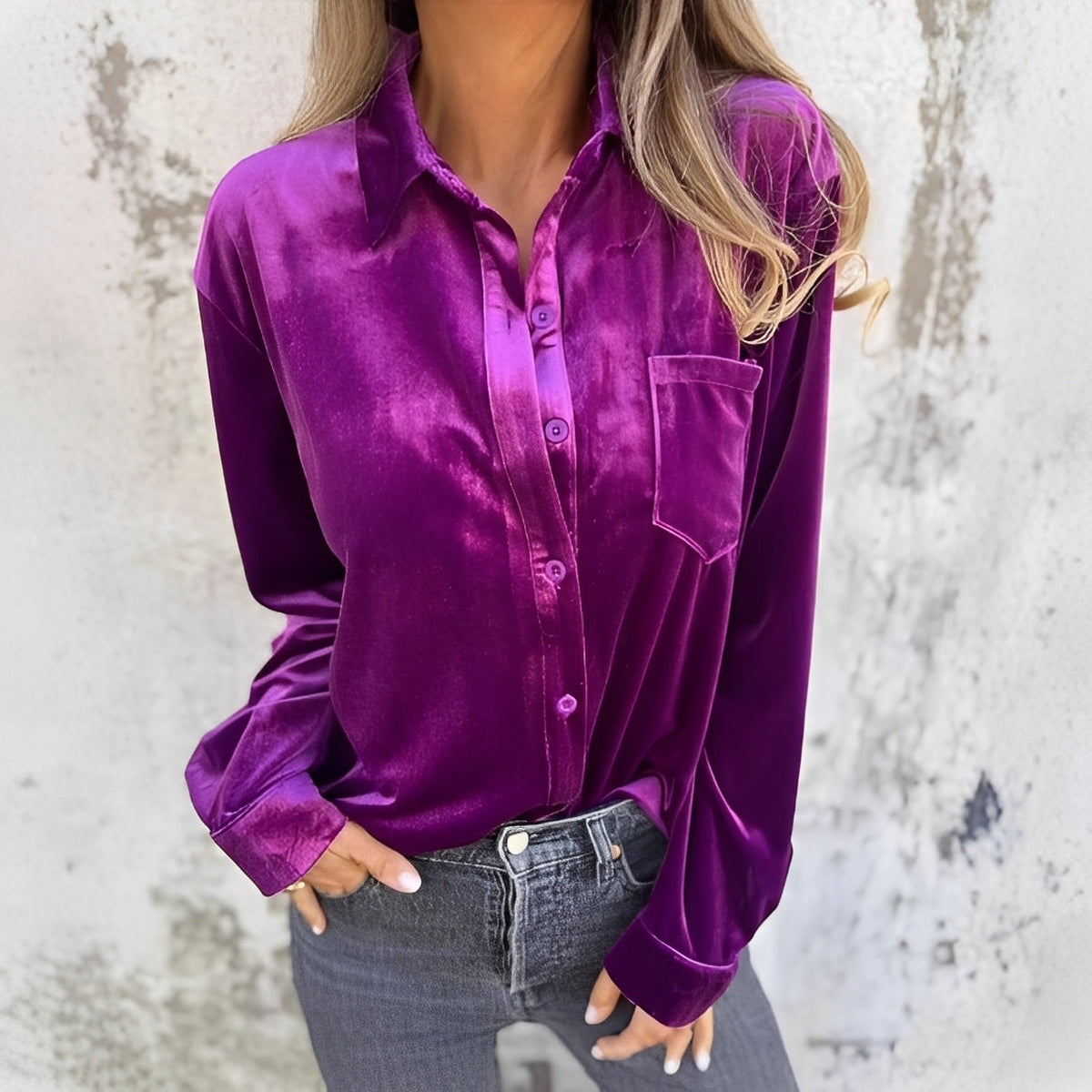 Jessie - Bluse mit langen Ärmeln und Knöpfen
