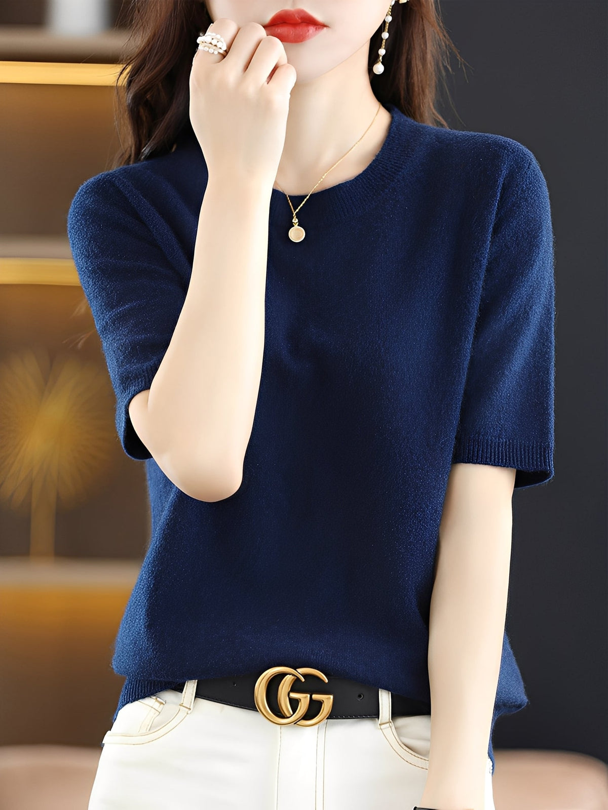 Blandine - Kurzarm-Pullover für Damen