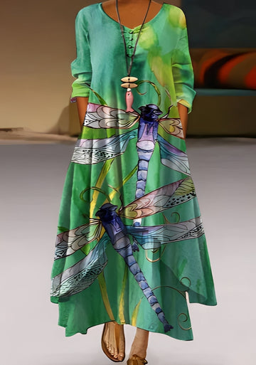 Belle - Elegantes, locker fallendes Damenkleid mit Print