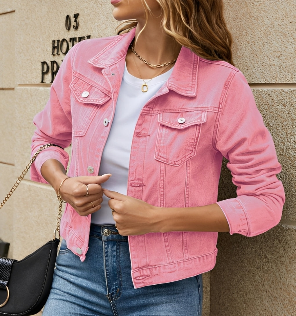 Julia - Moderne Jeansjacke mit Reverskragen für Damen