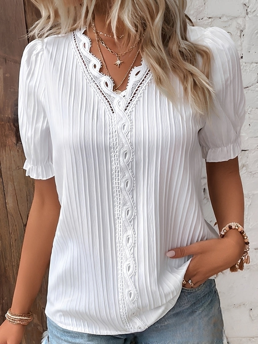 Kristina - Trendige Bluse mit V-Ausschnitt für Damen