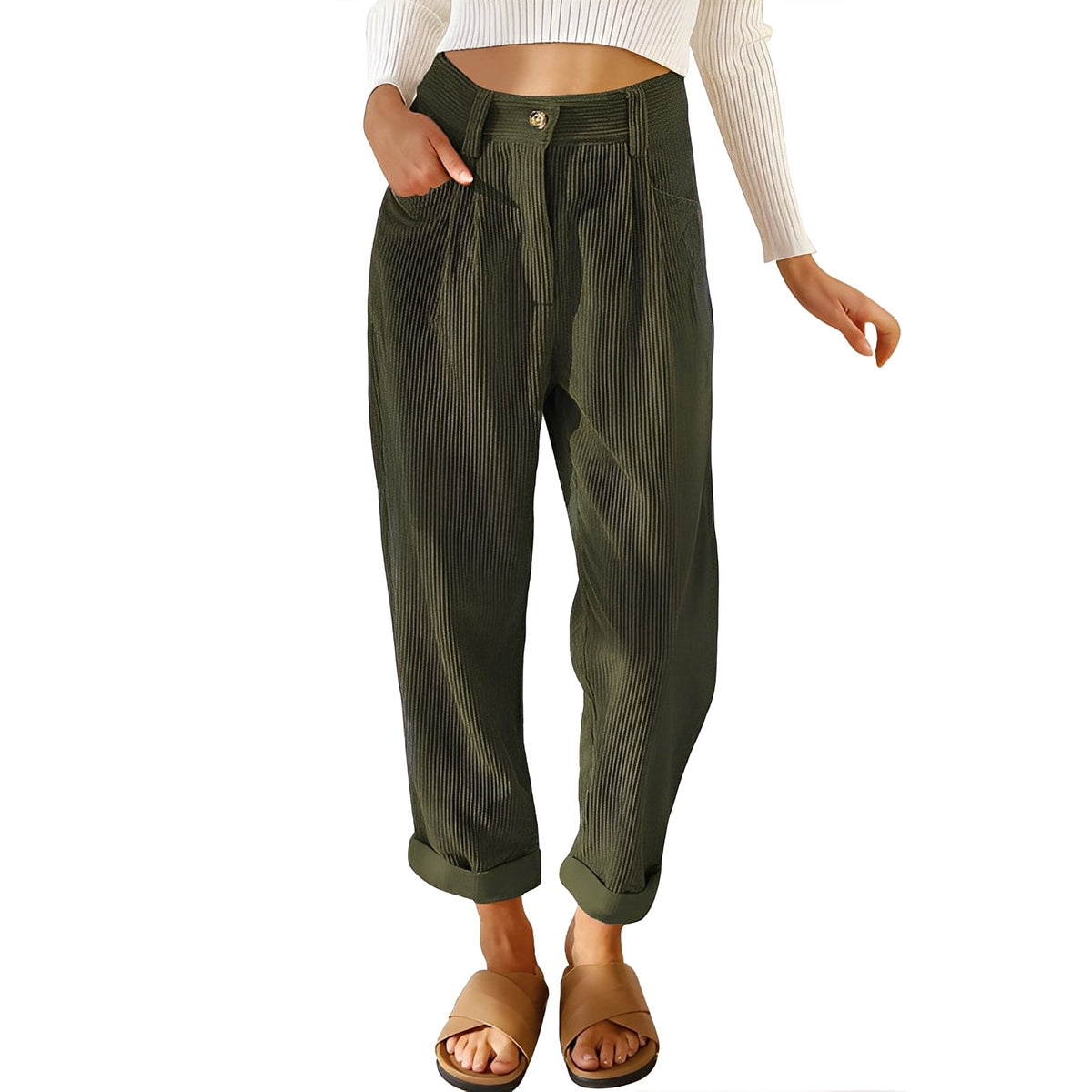 Hannah - Angenehme Damen-Cordhose mit hoher Taille