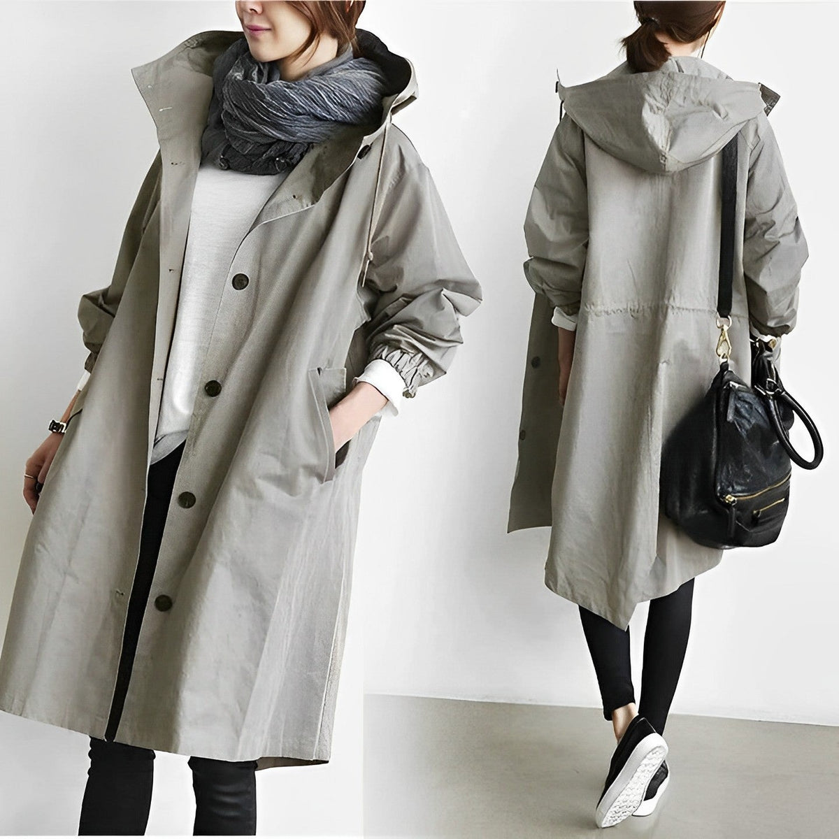 DuraCoat – Lange Jacke mit Kapuze