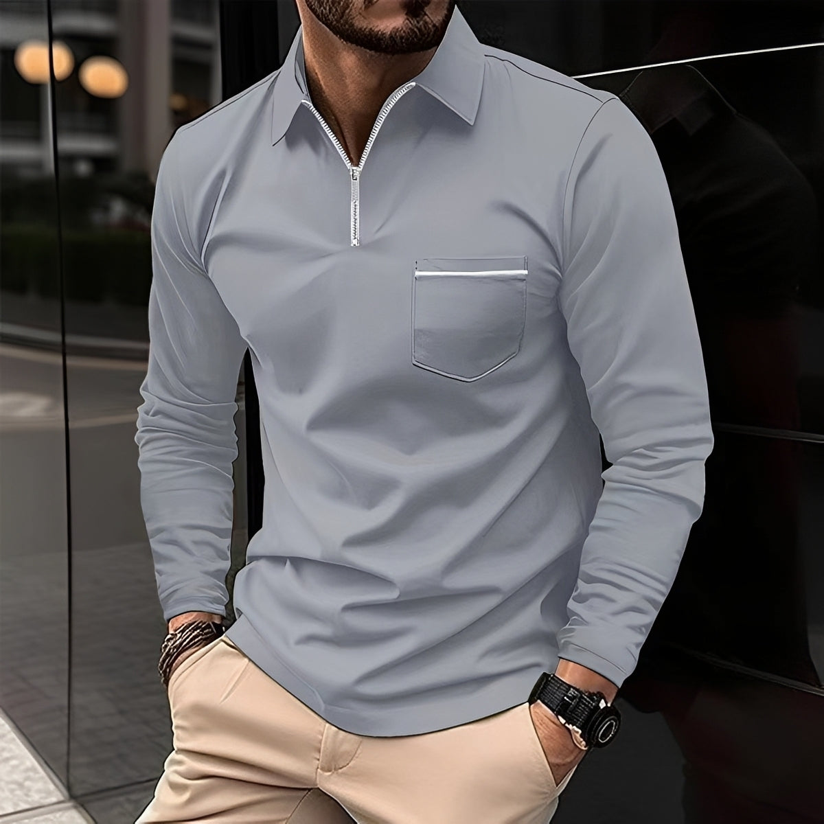 Jackson - Langarm-Poloshirt für Herren - Alltagsgebrauch