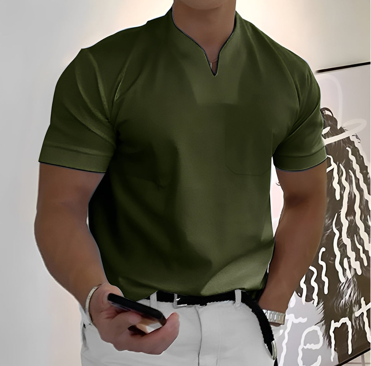 Joel - Herrenhemd mit elastischem Bund für einen entspannten Look