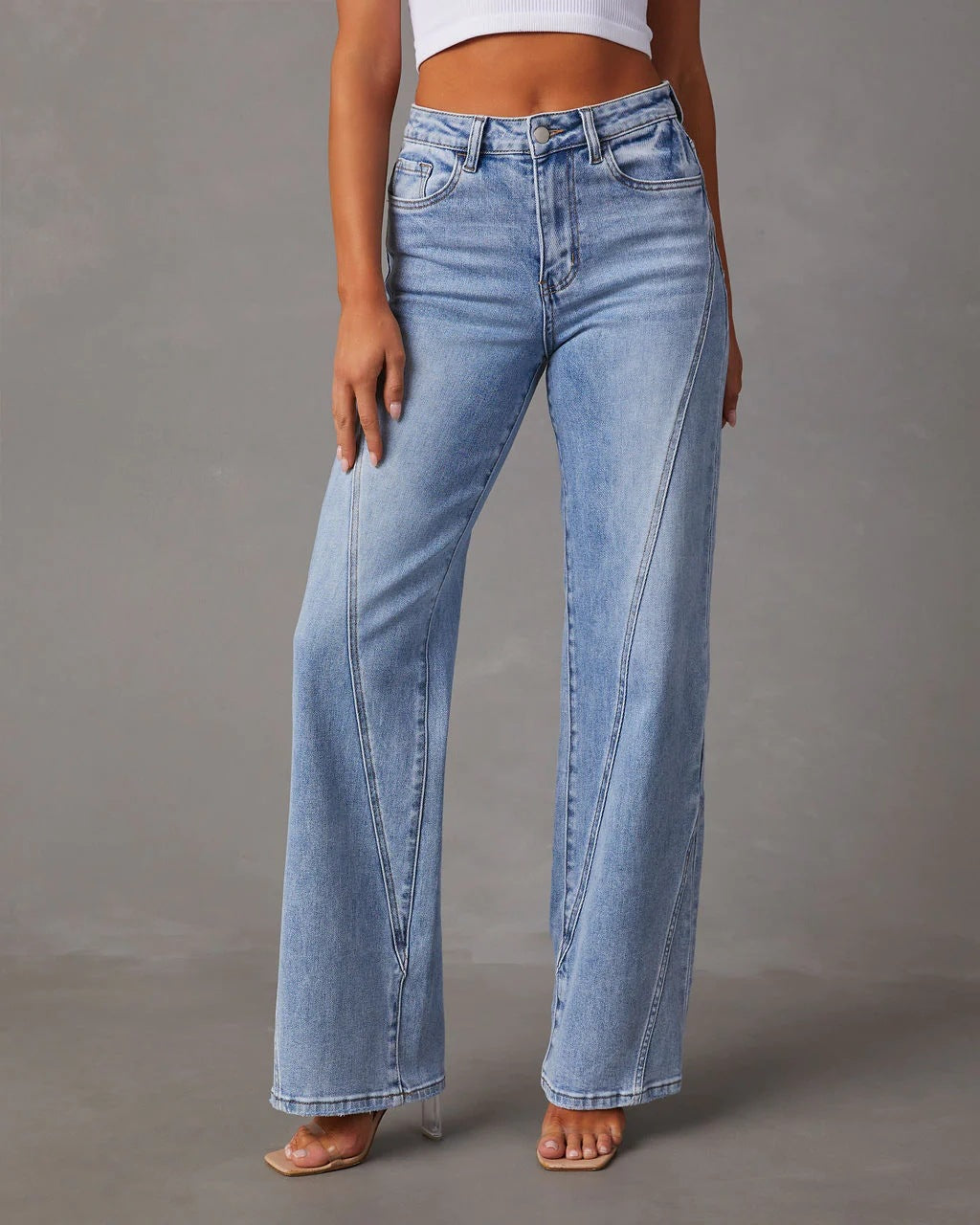 Rhian - Moderne, locker geschnittene Denim-Hose