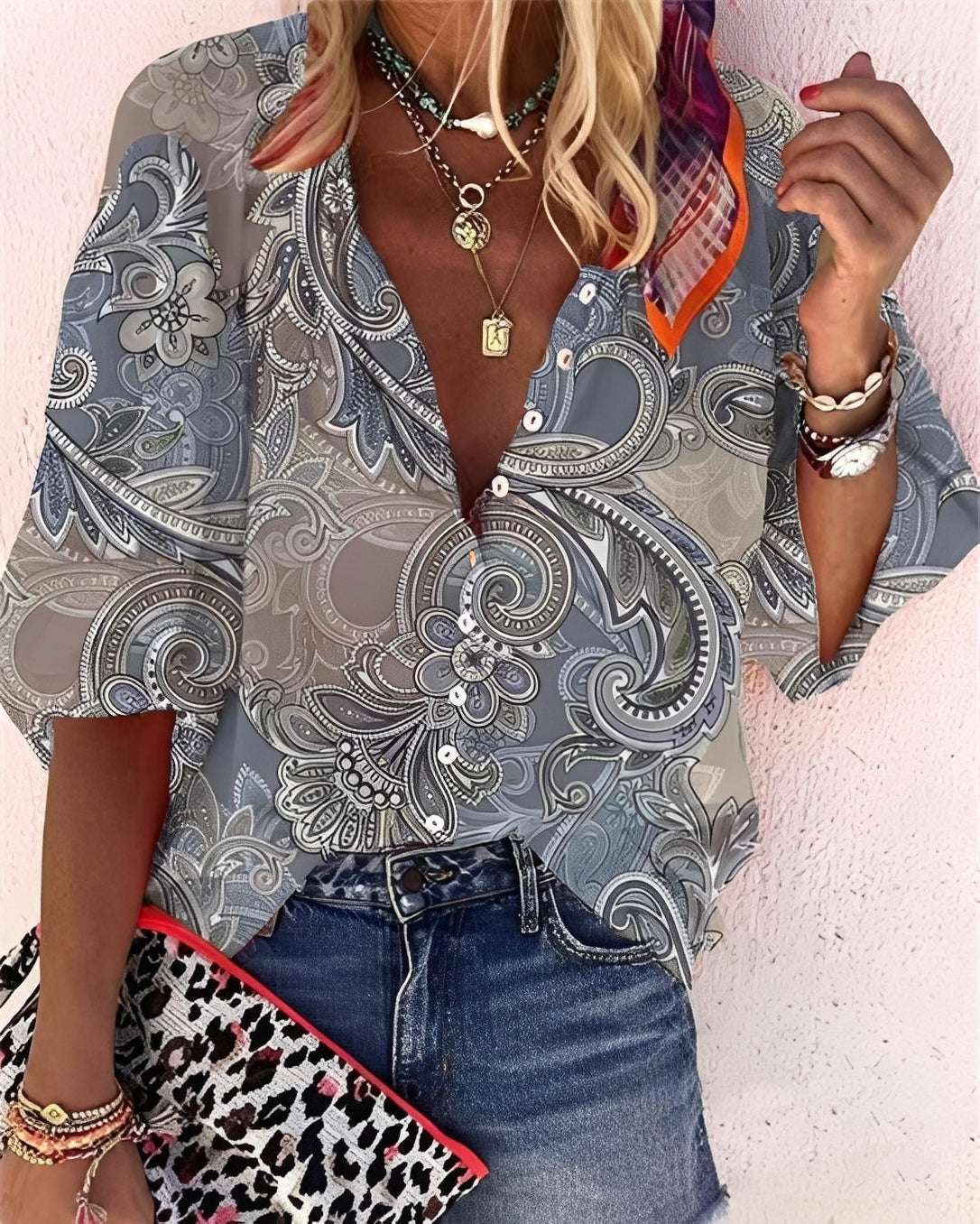 Darcie - Stilvolle, locker sitzende Bluse mit Print für Damen