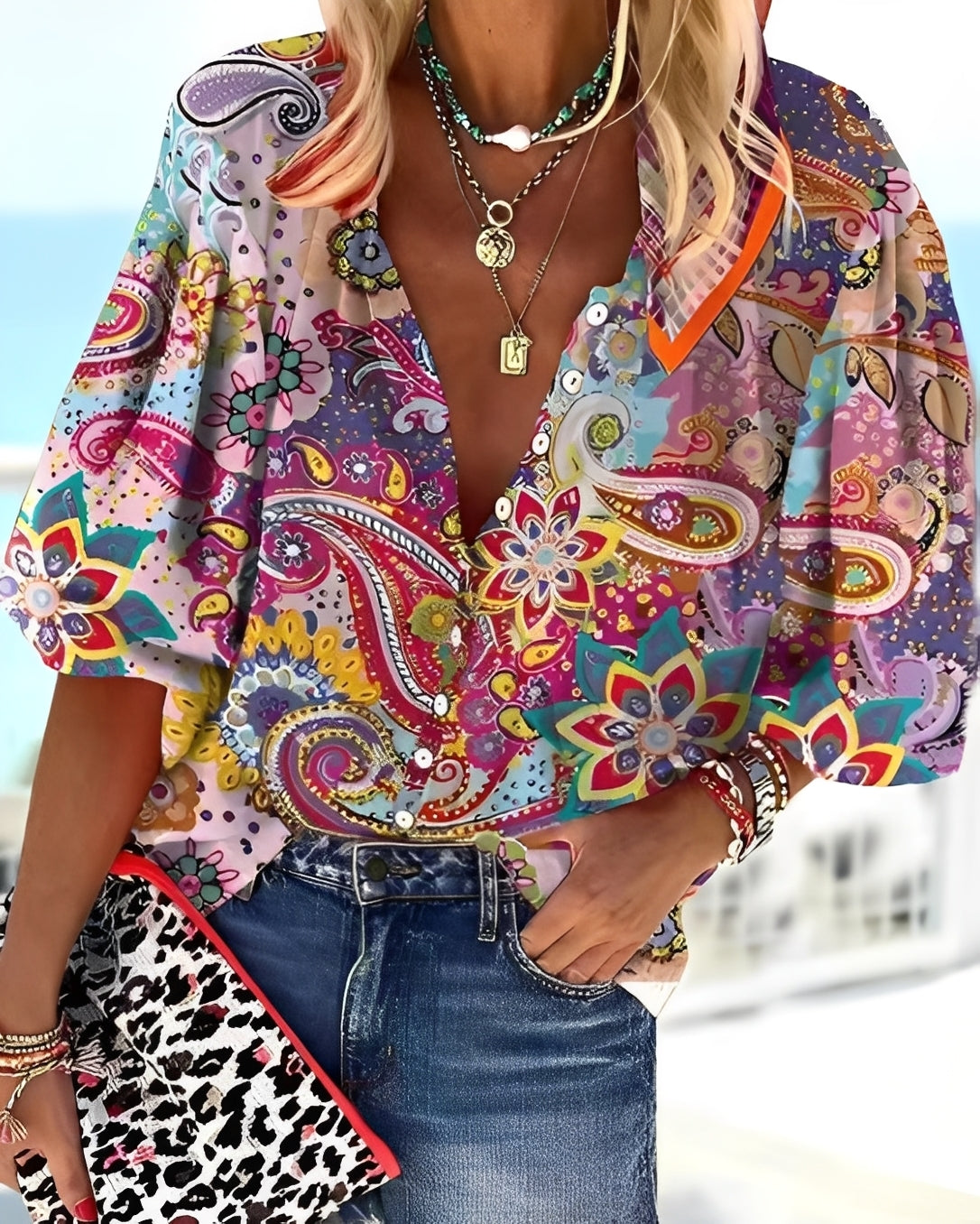 Darcie - Stilvolle, locker sitzende Bluse mit Print für Damen