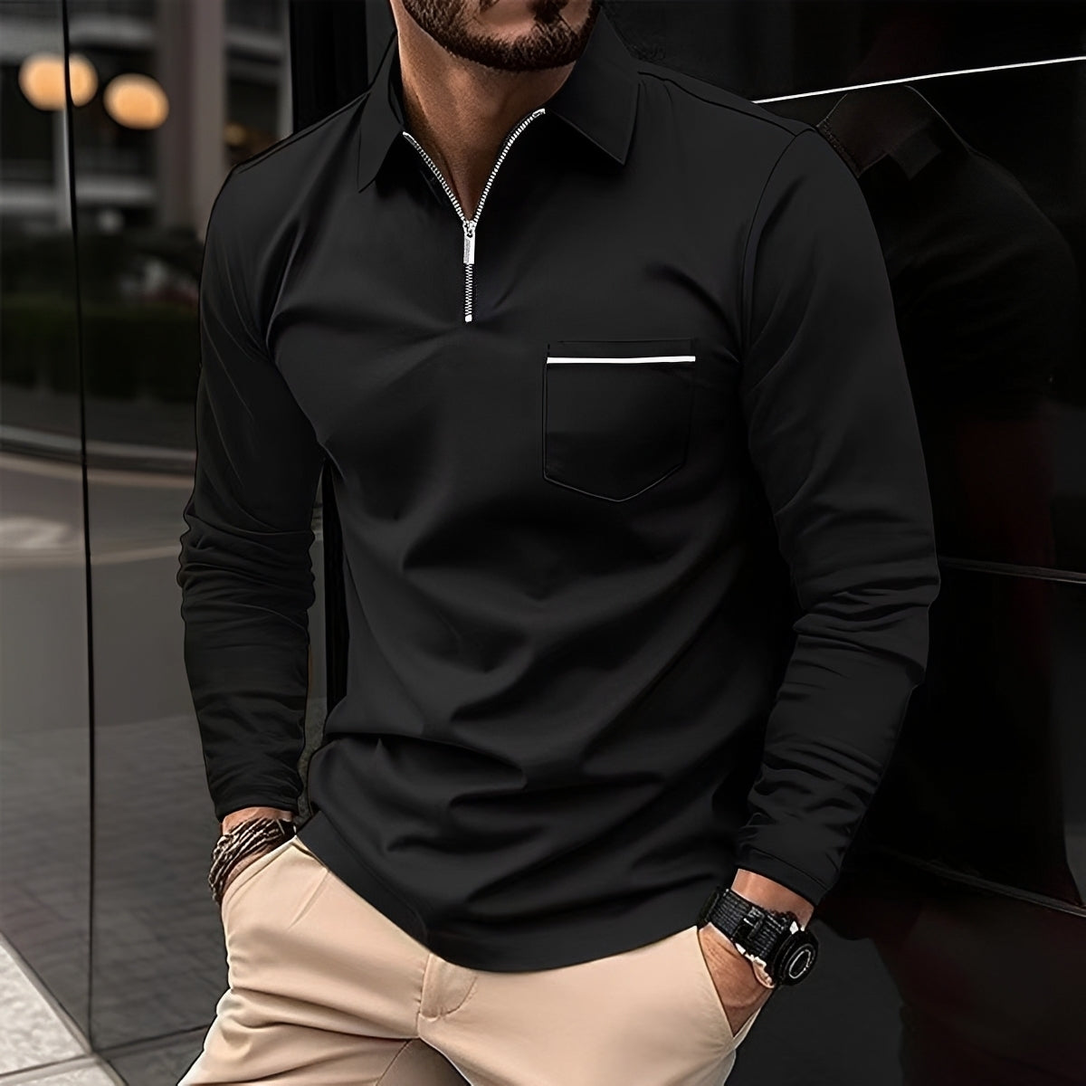 Jackson - Langarm-Poloshirt für Herren - Alltagsgebrauch