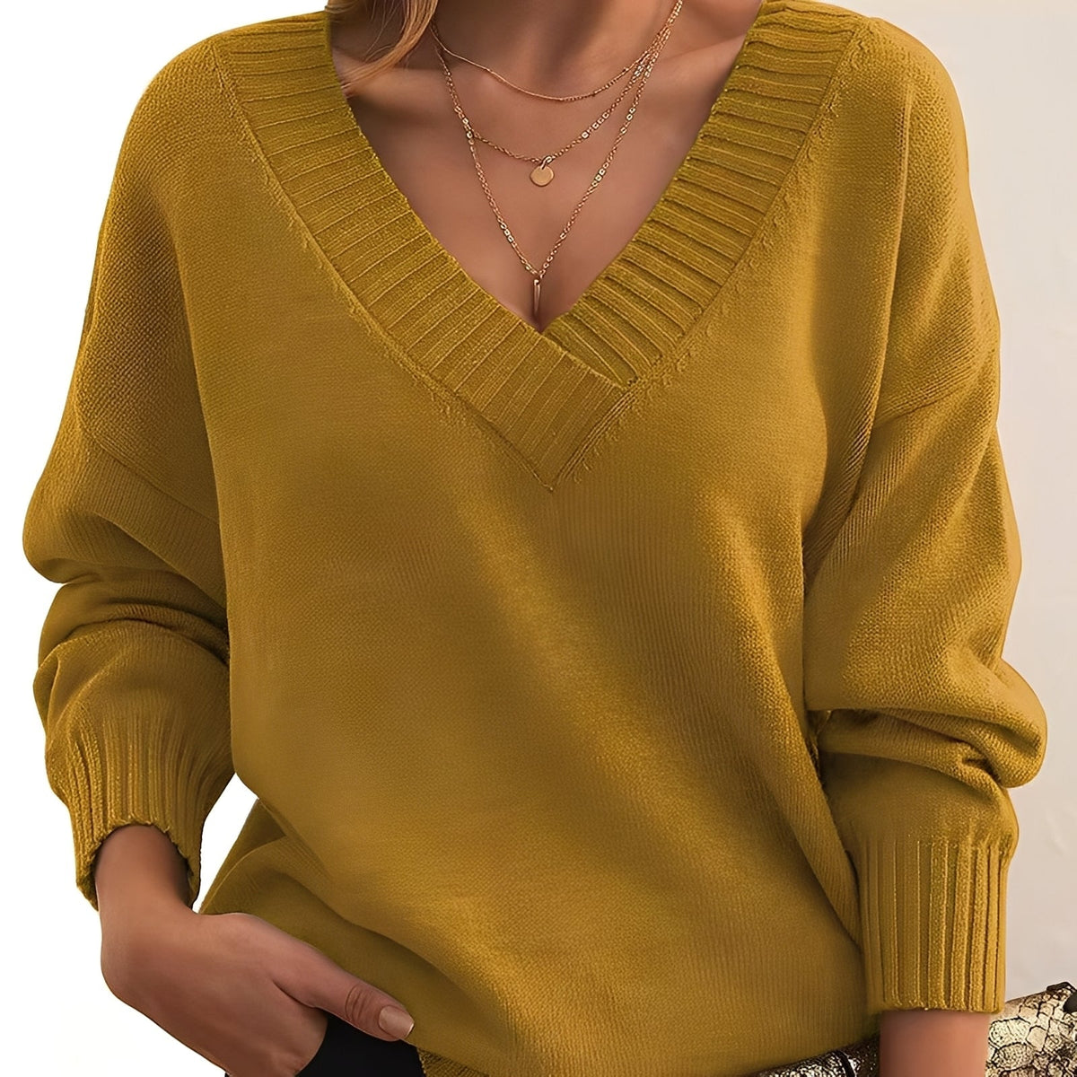 Elexa - Komfortabler V-Ausschnitt-Pullover