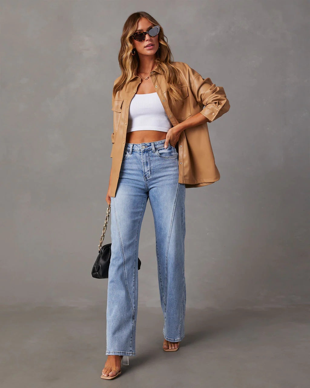 Rhian - Moderne, locker geschnittene Denim-Hose