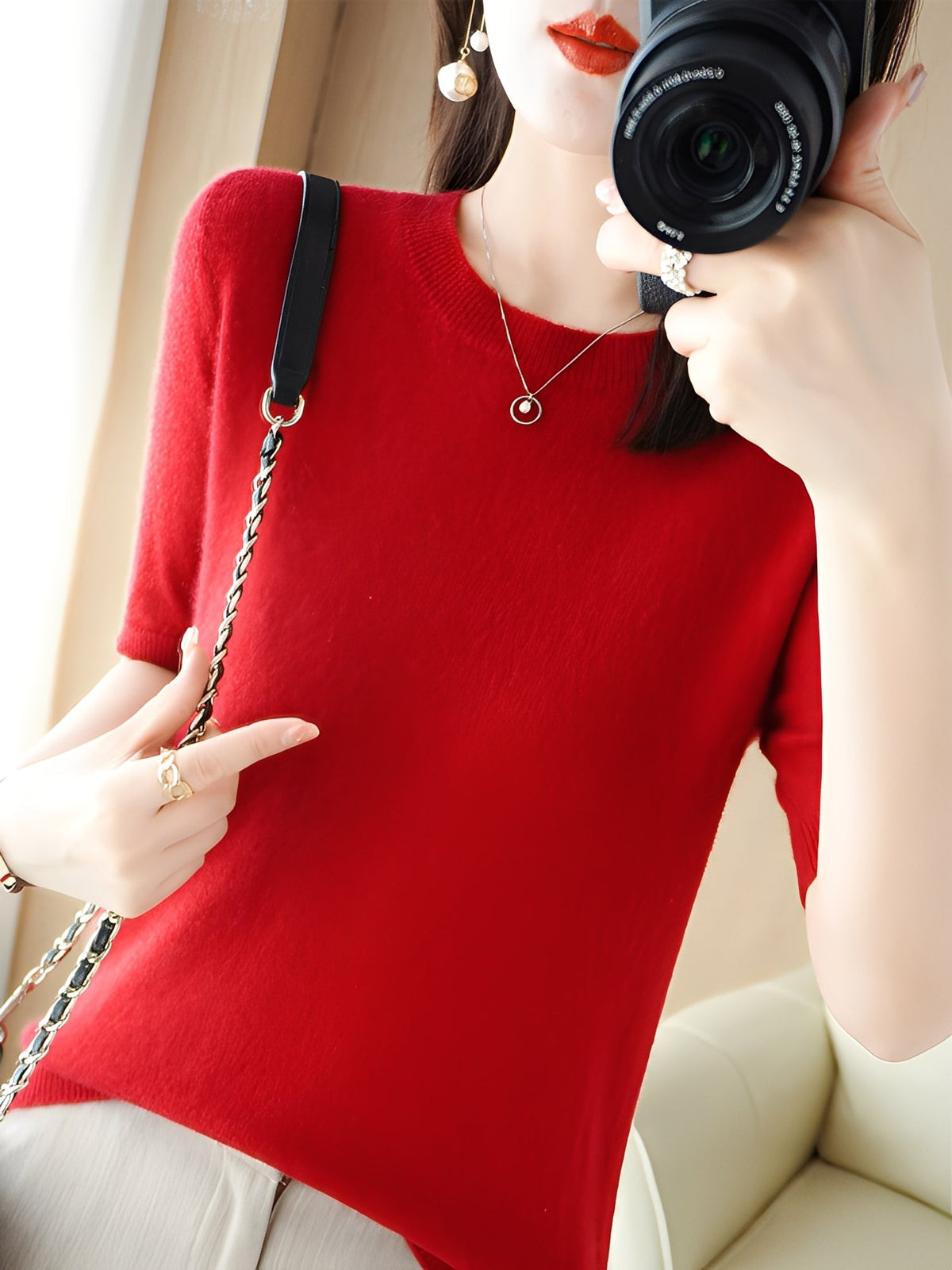 Blandine - Kurzarm-Pullover für Damen