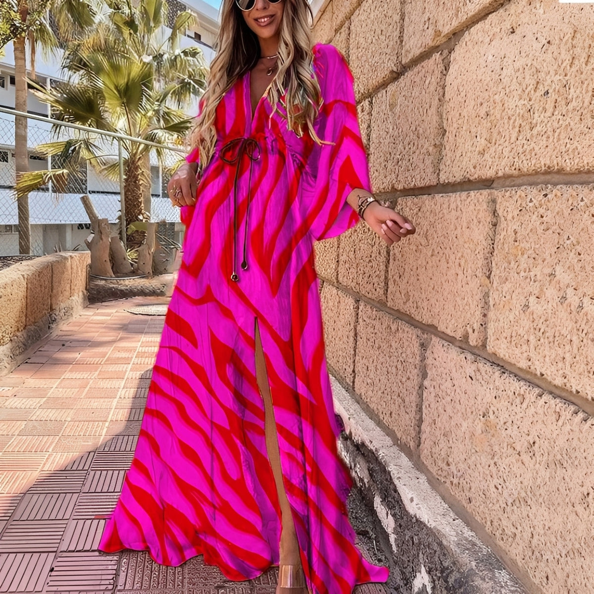 Elizabeth - Stilvolles, unregelmäßiges Maxikleid für Damen