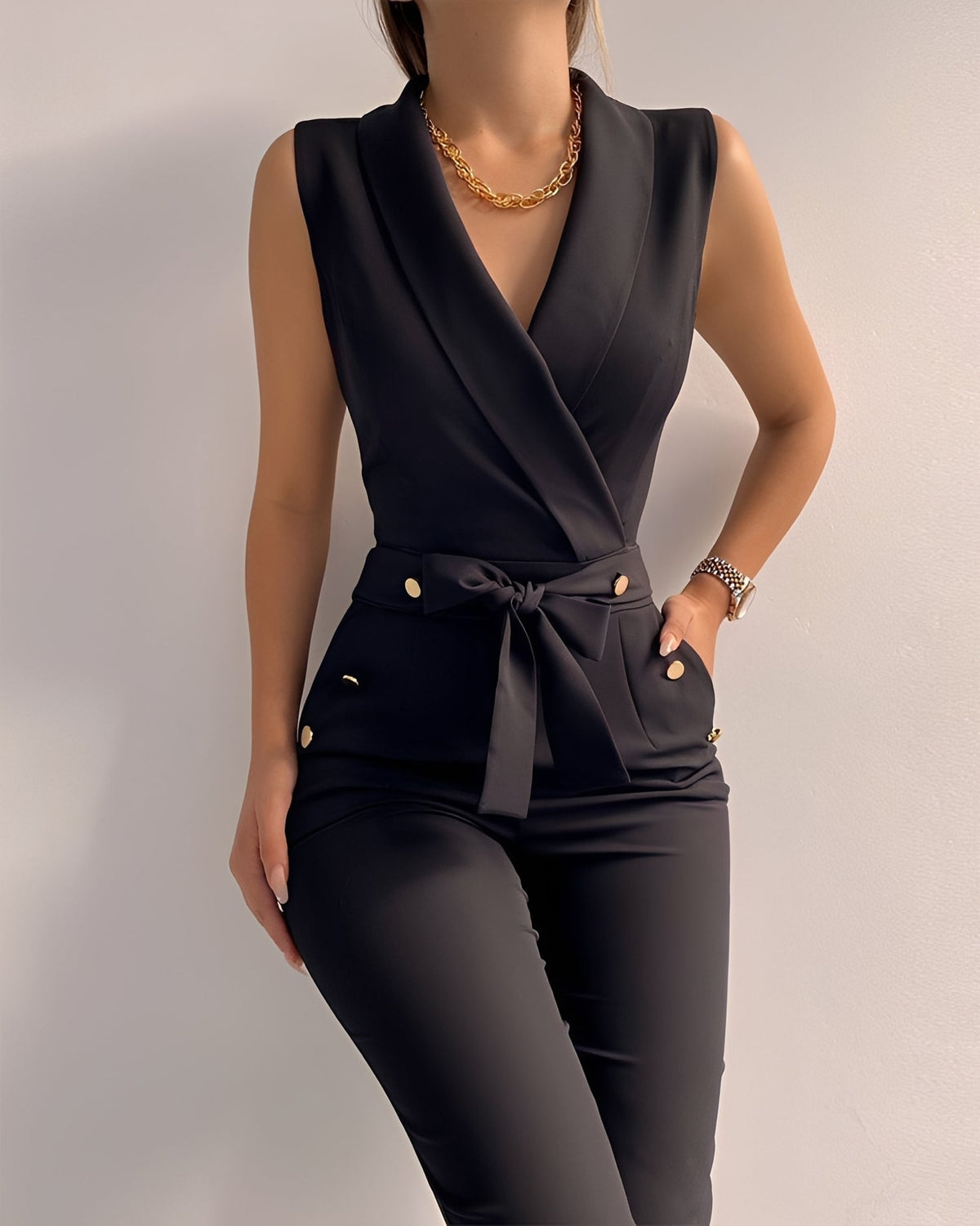 Jannat - Moderner Revers-Jumpsuit