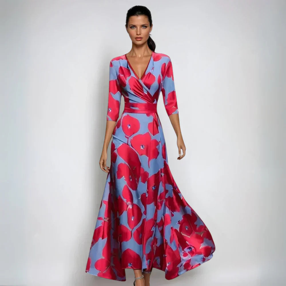 Lindsey - Elegantes Wickelkleid mit Blumenmuster