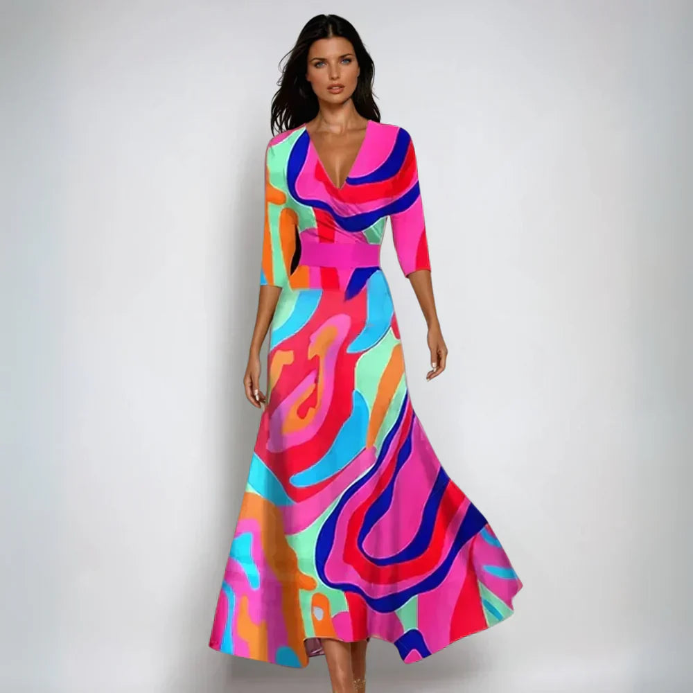 Lindsey - Elegantes Wickelkleid mit Blumenmuster