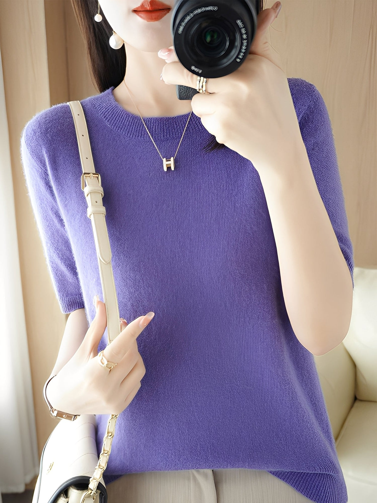 Blandine - Kurzarm-Pullover für Damen