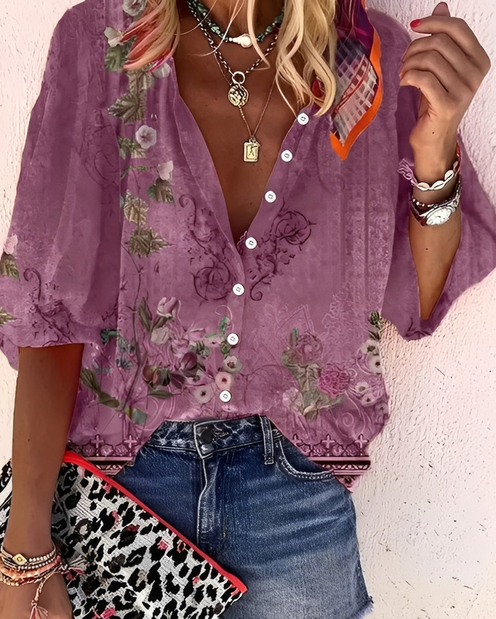 Darcie - Stilvolle, locker sitzende Bluse mit Print für Damen