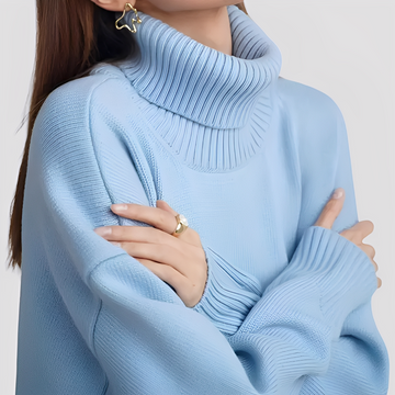 Nylah - Einfacher, übergroßer Damen-Rollkragenpullover