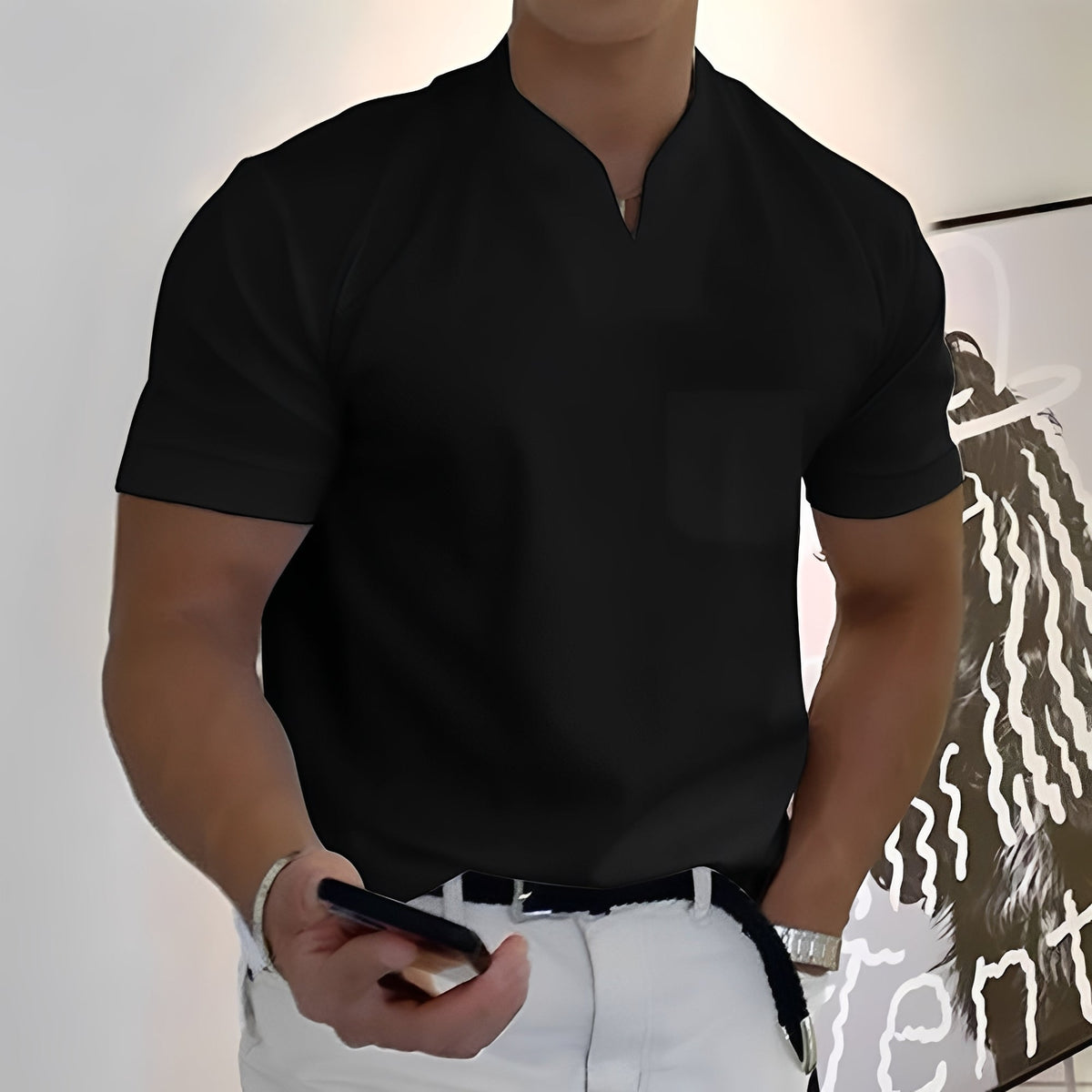 Joel - Herrenhemd mit elastischem Bund für einen entspannten Look