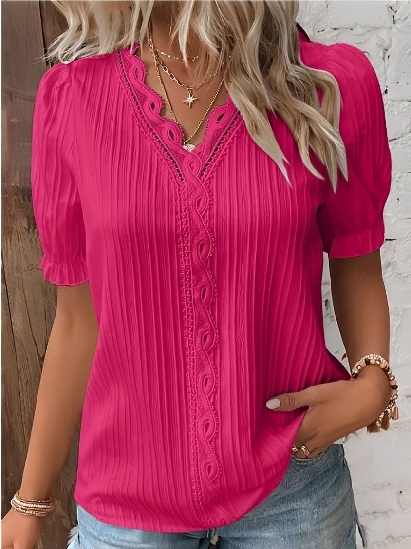 Kristina - Trendige Bluse mit V-Ausschnitt für Damen
