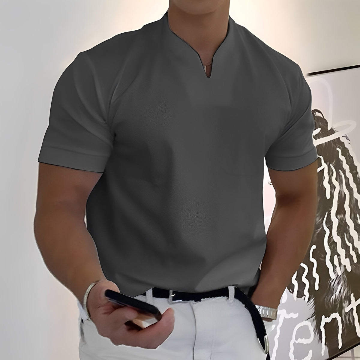 Joel - Herrenhemd mit elastischem Bund für einen entspannten Look