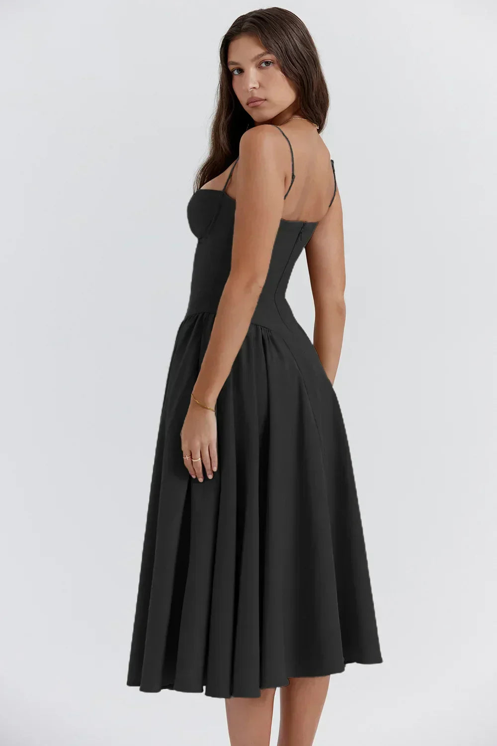 Cheri - Midikleid mit Trägern und freiem Rücken