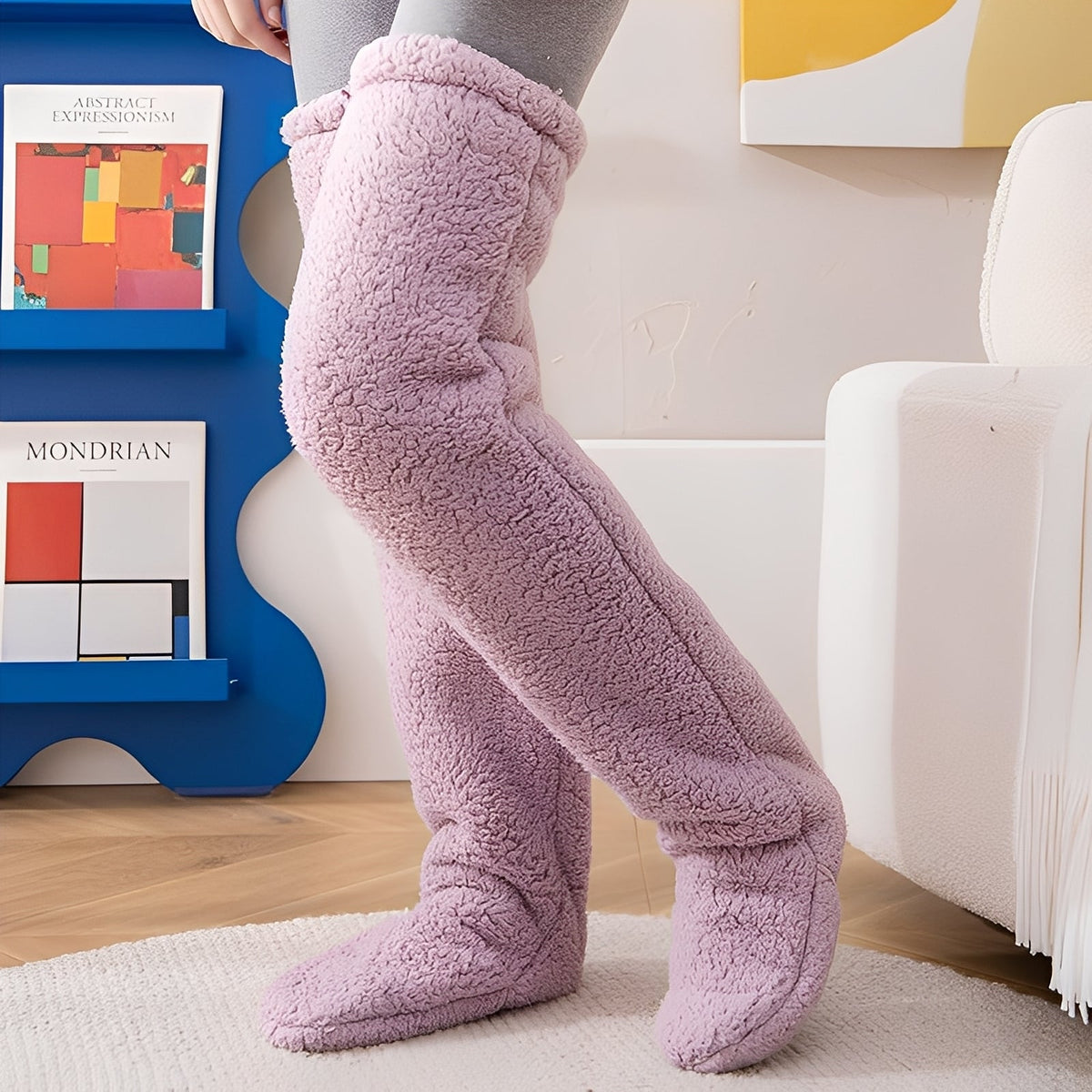Camellia - Warme Damensocken über das Knie für den Winter