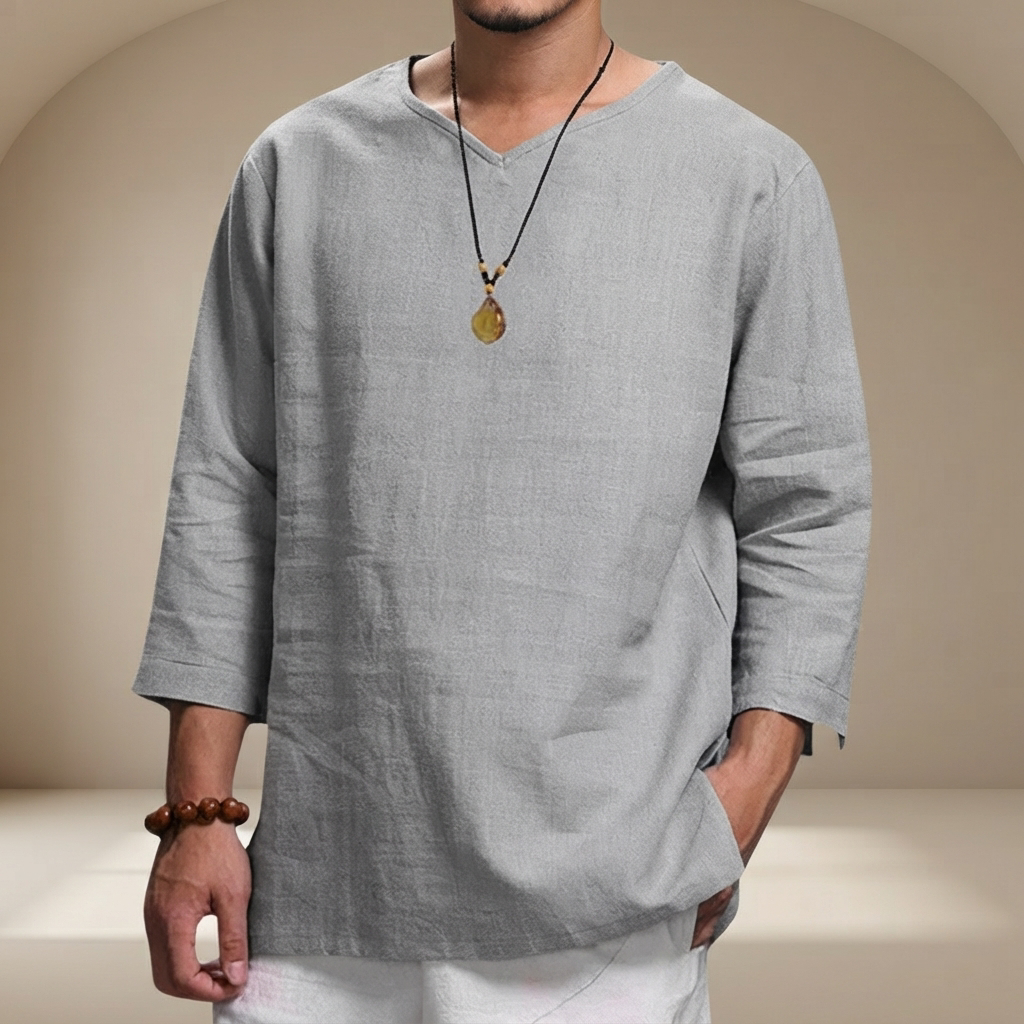 Edwin - Entspanntes Lockeres Shirt mit V-Ausschnitt