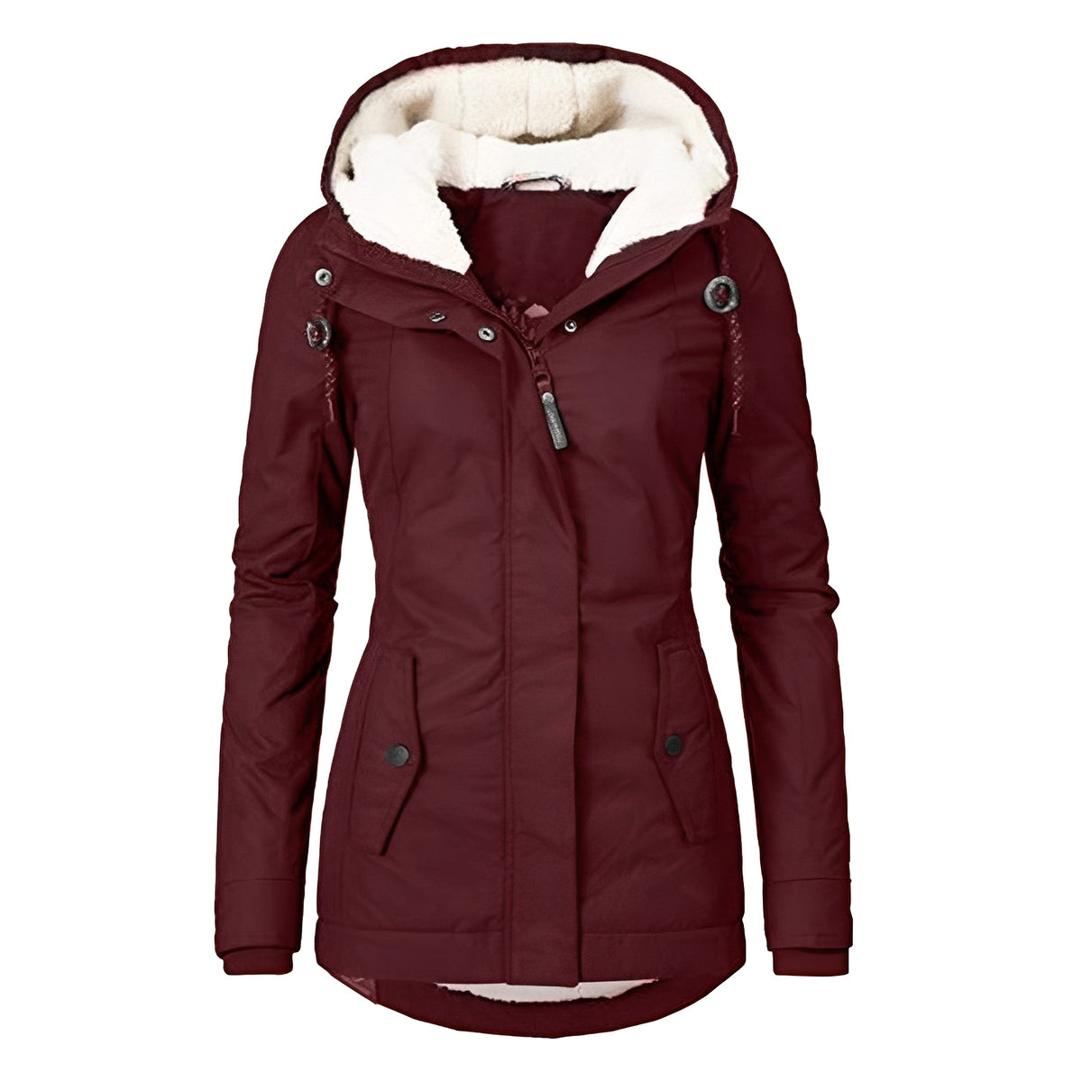 Earleen - Angenehme und flauschige Jacke mit Kapuze