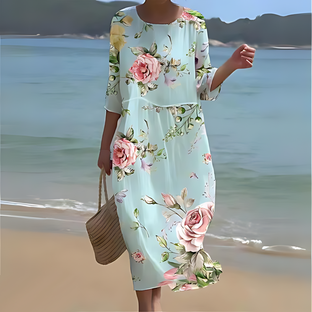 Alina – Fließendes Midi-Kleid