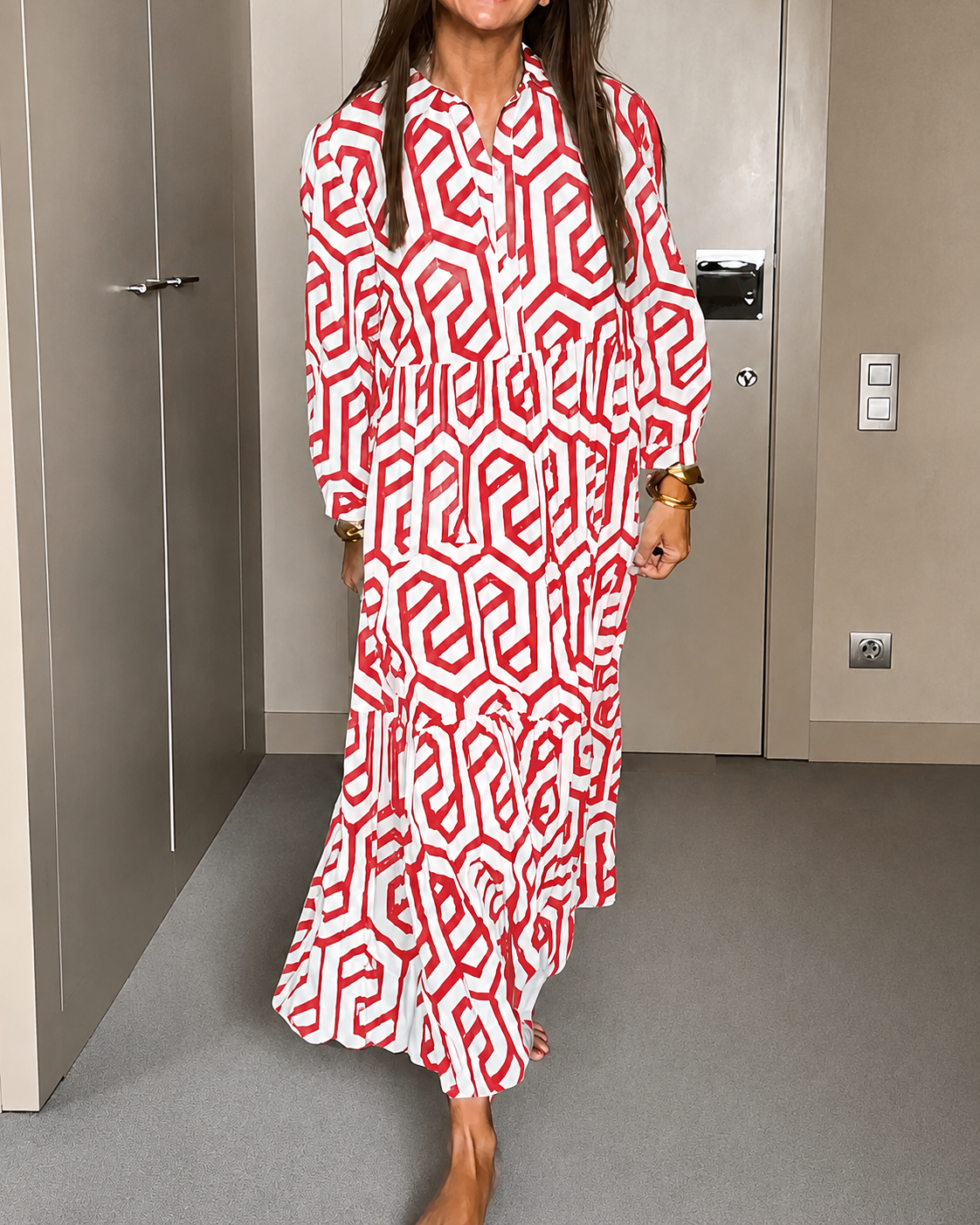 Lishcelle - Stilvolles, weit geschnittenes Midikleid