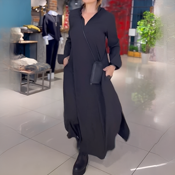 Cassie - Langes, weites Kleid mit Ärmeln