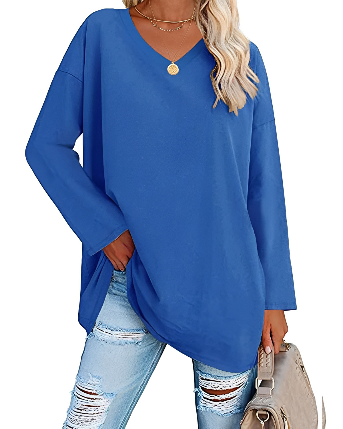 Kendra - Elegantes V-Neck-Shirt mit entspannter Passform