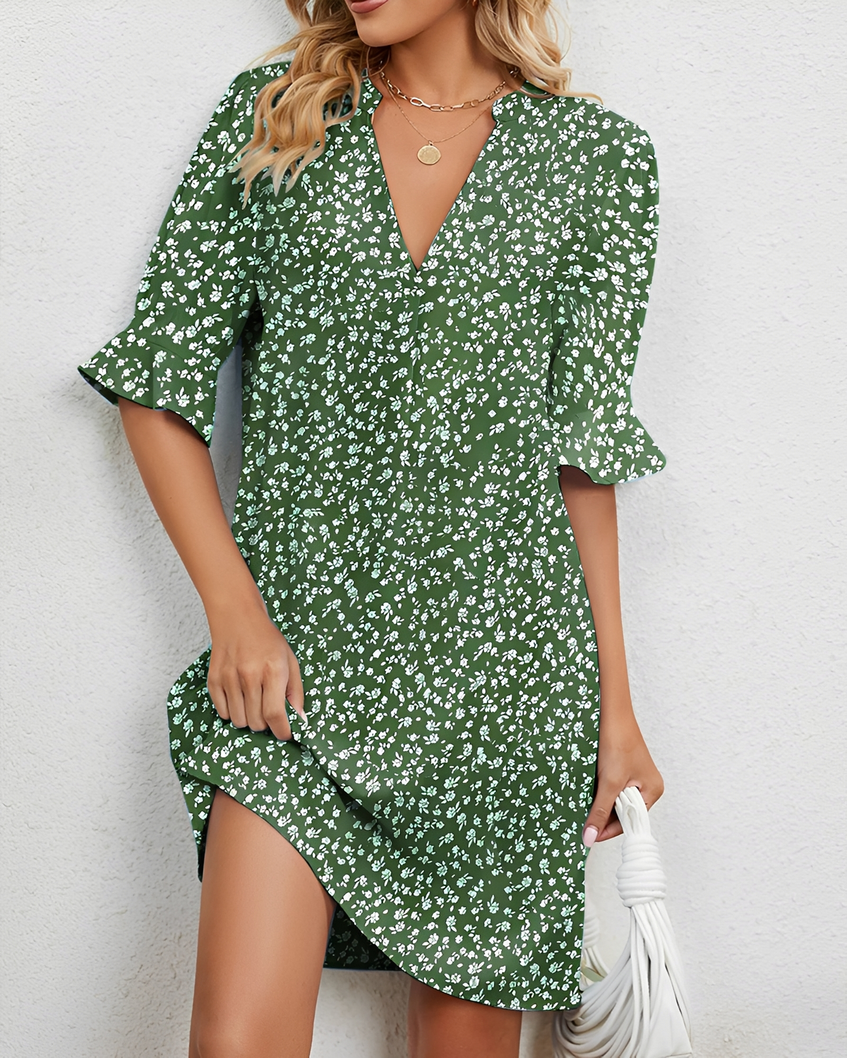 Shelley - Stilvolles Midikleid mit V-Ausschnitt