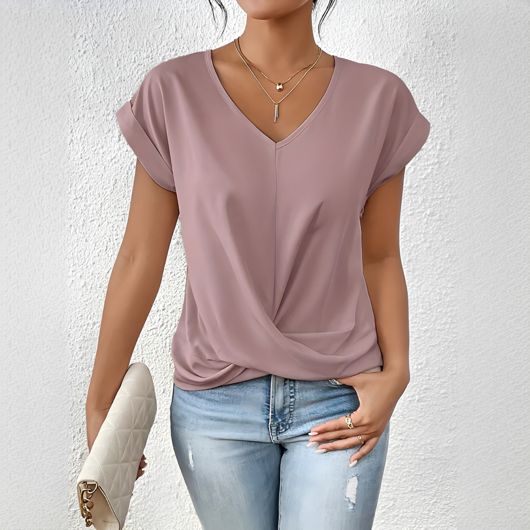 Velanie - Weites Shirt mit V-Ausschnitt