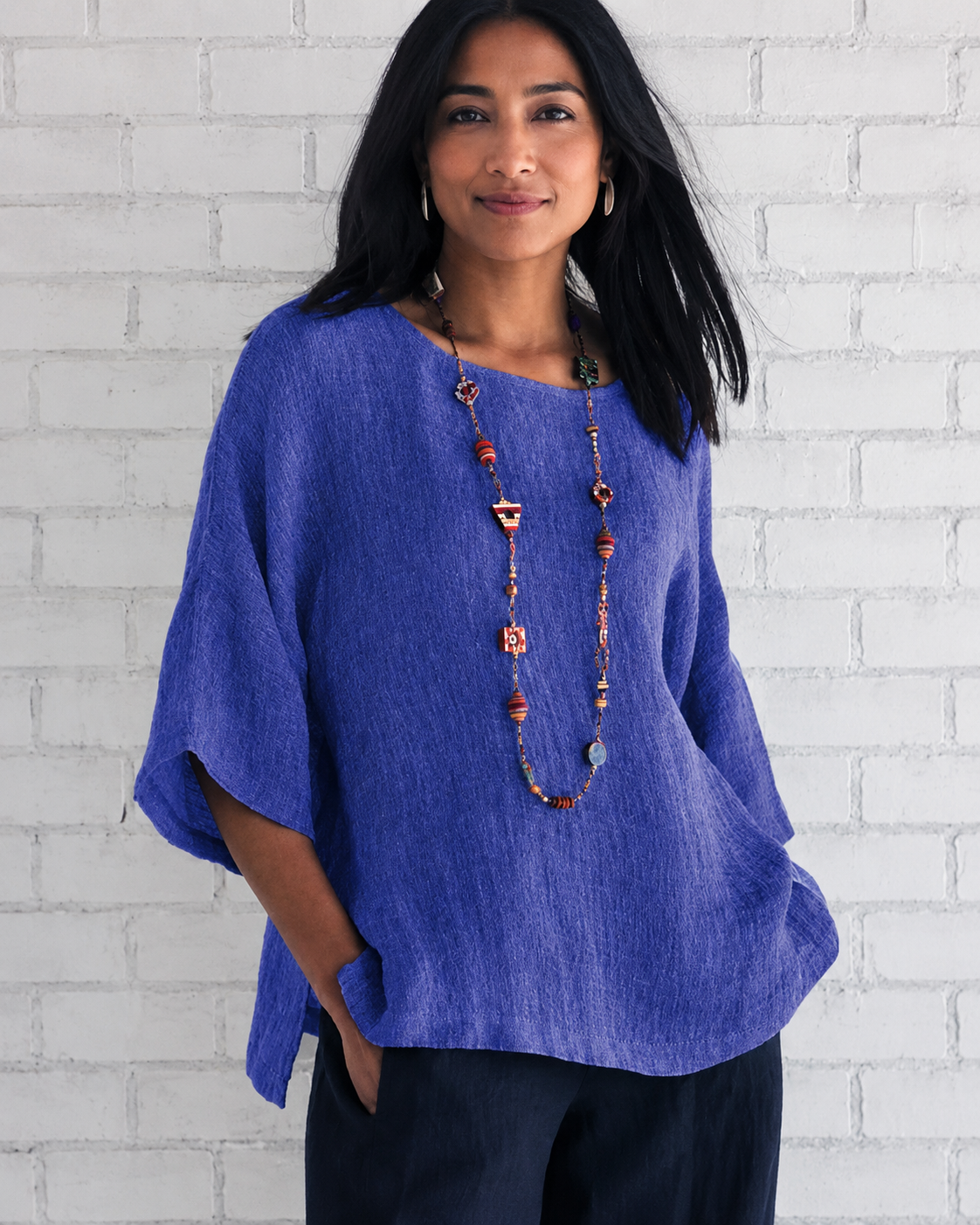 Natalina - Elegante Bluse mit Rundhals