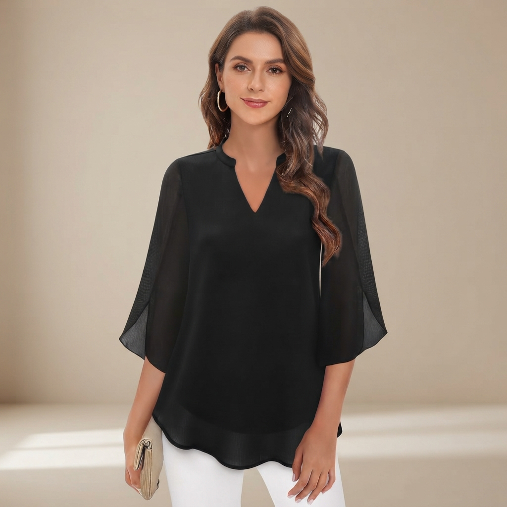 Arsine - Stylishe, locker geschnittene Bluse mit V-Ausschnitt