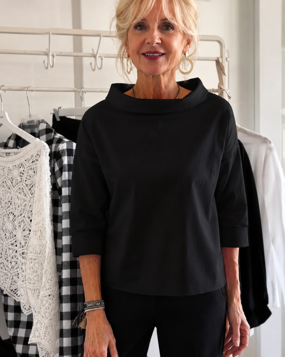Elone - Stilvolle, weite Bluse mit Kragen