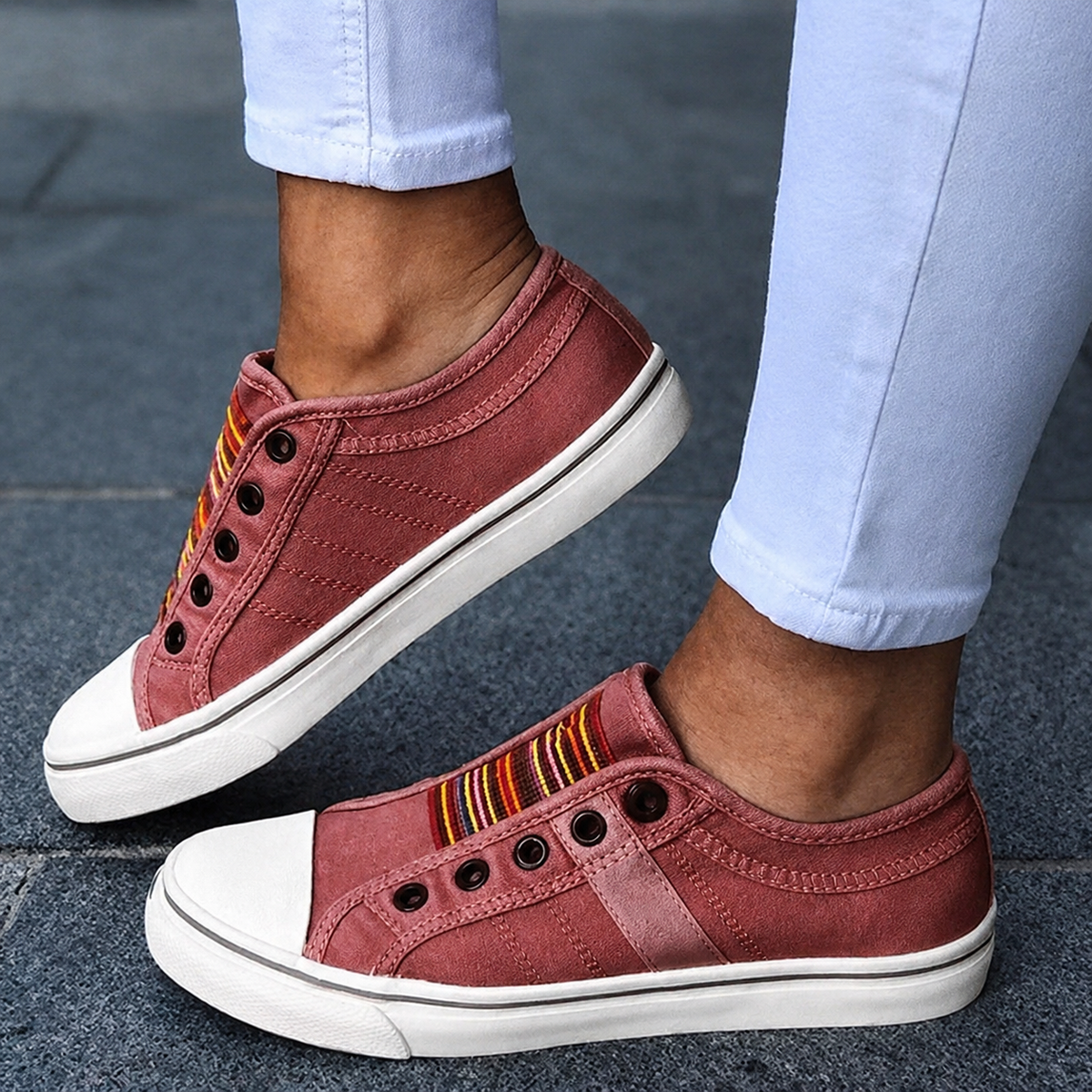 Jorrie - Klassische elastische Schuhe aus Segeltuch