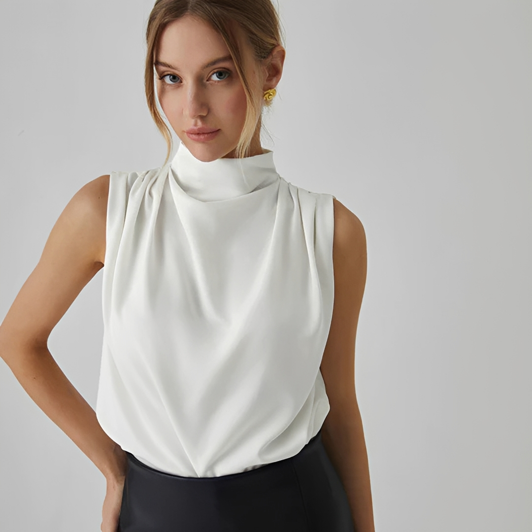 Ailani - Ärmelose, faltenfreie Bluse