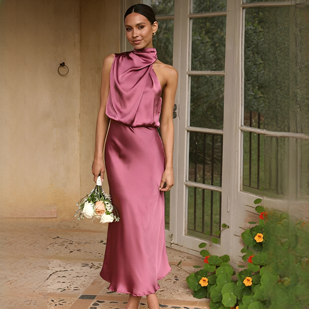 Juliana - Stilvolles ärmelloses Neckholder-Kleid